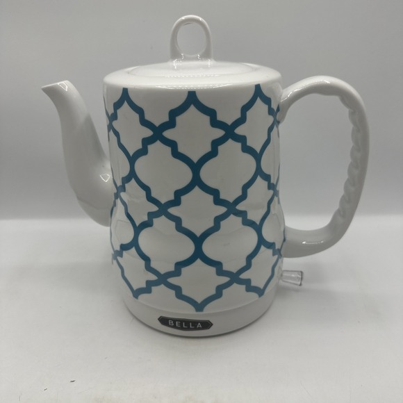 Bella Ella Boutique Other - Bella Ceramic Electric Tea Kettle, Blue/White Tile Pattern, 1.2L, Pot And Lid